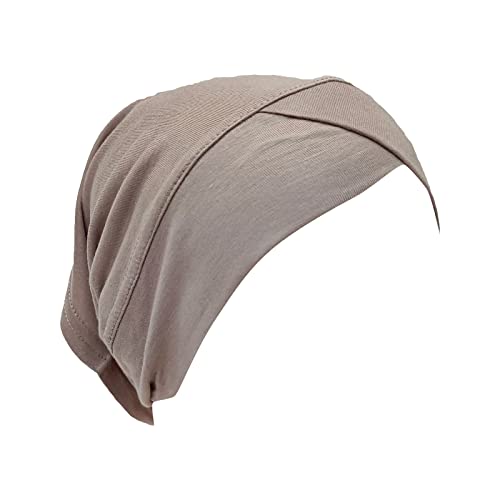 Damen-Stirnmütze, lässig, mehrfarbig, modisch, einfarbig, Hijab, muslimische Basiskappe, leichtes Sport-Stirnband (C-Khaki, Einheitsgröße) von Yinguo