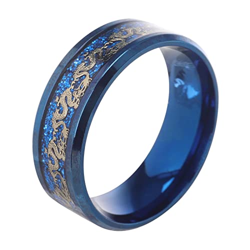 Damenring Mode eingelegter Diamantring Persönlichkeit Damenring Schmuck Verlobungsring Ringe Set für Teenager Mädchen, blau, 36 von Yinguo