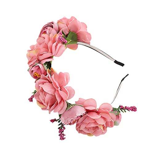 Dünne Stirnbänder Herren Sommer Schöner Kranz Stirnband Kleine Gänseblümchen Rose Stirnband Mädchen Erwachsene Kopfbedeckung Gutes Band (Rosa, Einheitsgröße) von Yinguo