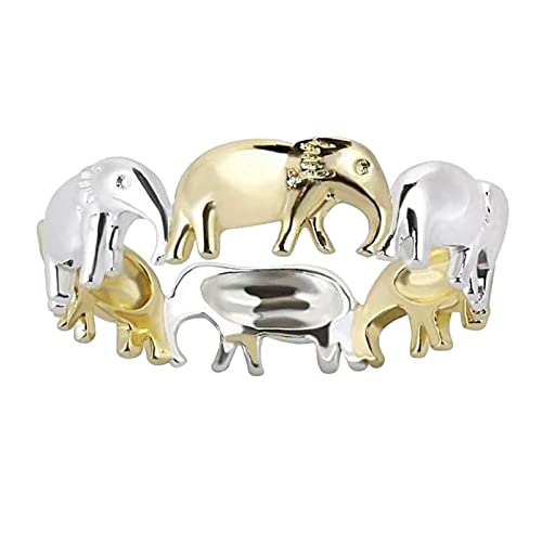 Ein Tropfen Kleber Accessoires Retro Ringe Damen Armbänder Herren und Damen Ringe Cartoon Niedlich Schmuck Ring Frauen Ring, gold, 7 von Yinguo