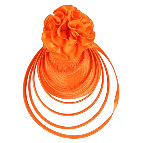 Fascinator für Teepartys, Kentuckys Derbys Hut, Fascinator, Pillendose, Hut, Stirnband für Cocktail (Orange #1, Einheitsgröße) von Yinguo