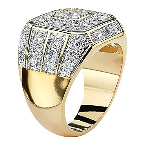 Fashion Unique Herren Ring Teenage Jungen Personalisierter Diamant Ring Geburtstag Schmuck Valentinstag Klassisch Mode Ring Damen Ringe Set, gold, 11 von Yinguo
