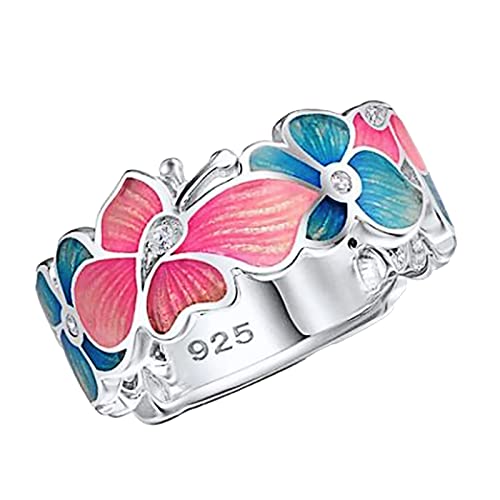 Für Frauen Geschenk Ring Party Kleid Hochzeit Blume Cocktail Mode Band Ringe Vollfinger Ring, C, Einheitsgröße von Yinguo