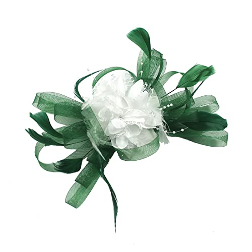 Gebogenes Stirnband für Damen, Foto-Blume, Haarschmuck, Club, Feder-Kopfschmuck (Weiß #2, Einheitsgröße) von Yinguo