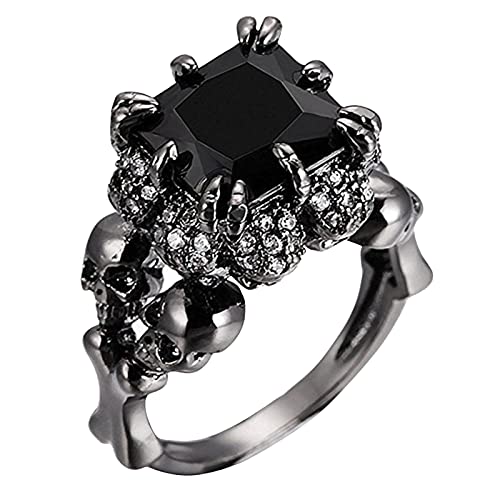 Geschenkringe Herren Damen und Ringe Persönlichkeit Ring Mode Kreative Ringe Perlenringe für Teen Mädchen, Schwarz , 7 von Yinguo