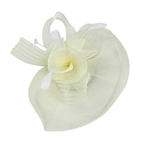 Head Athletic Apparel Herren Fascinator Hüte für Frauen Hut Stirnband und ein Gabelclip Teeparty Kopfbedeckung (C-Beige, Einheitsgröße) von Yinguo