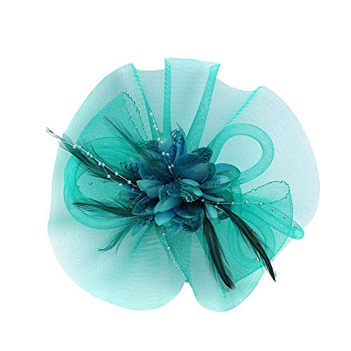 Jungen Haarband und Hochzeit Mesh N Fascinator Federn Party Mode Bänder Stift Hut Y Frauen Baseball Caps (Blau #1, Einheitsgröße) von Yinguo