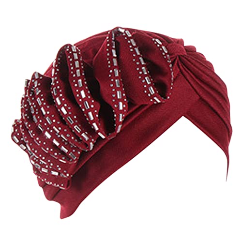 Jungs Stirnbänder Frauen Krebs Kopf Hut Kappe Ethno Bohemian Floral Hair Cover Wrap Turban Kopfbedeckung Turban Kappe für Damen Stirnband Dickes Haar (E, Einheitsgröße) von Yinguo