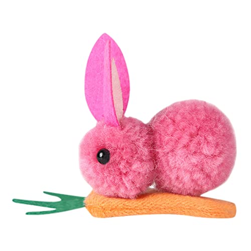 Karotte Haarnadel Haarnadel Kinder Haarnadel Plüsch Osterhase Mini Haarspange Herz baumeln Ohrringe (2-Hot Pink, Einheitsgröße) von Yinguo