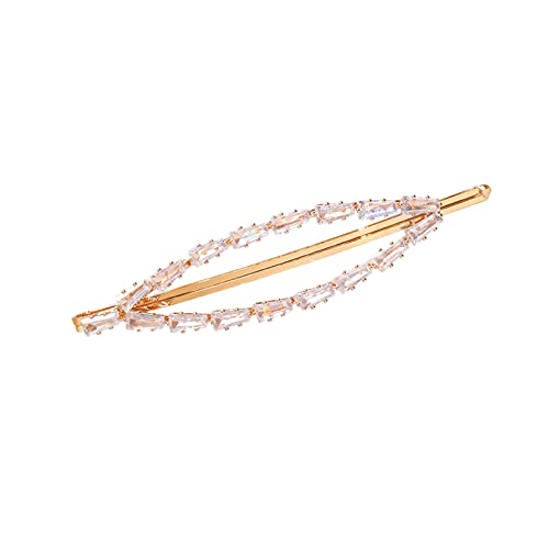 Leichte Luxus-Haarspange mit ovalem Rand und Haarspange mit Haarspange, niedliche Designs, Frauen Trendige gefüllte Ohrringe (C-Gold, Einheitsgröße) von Yinguo