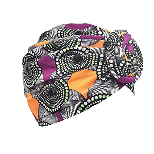 Metall Haarband für Herren Kopfhut Kappe Ethno Bohemian Floral Hair Cover Wrap Turban Kopfbedeckung Turban Kappe Geknotete Weiche Stirnbänder Frauen (Grau, Einheitsgröße) von Yinguo