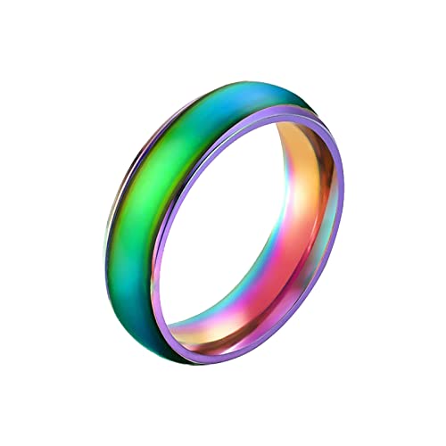 Modischer Ring aus thermoplastischem Edelstahl, Farbwechsel, Schmuck, Geschenke für kleine Mädchen, camouflage, 36 von Yinguo