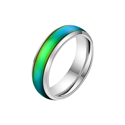 Modischer Ring aus thermoplastischem Edelstahl, Farbwechsel, Schmuck, Geschenke für kleine Mädchen, silber, 32 von Yinguo