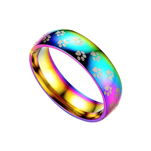Modischer bunter Titan-Stahl-Ring, Verlobungsring, Paar-Ring, Schmuck, Geschenke, Ringe für Jungen, mehrfarbig, 5 von Yinguo