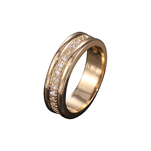 Paar Prinzessin Schliff Diamant Set Ring Mode Luxus Frauen Verlobung Hochzeit Schmuck Alt Ringe Pack, gold, 34 von Yinguo