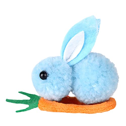 Plüsch Haarnadel Kinder Ostern Haarnadel Haarnadel Mini Hase Karotte Haarspange Echte Ohrringe (Blau-2, One Size) von Yinguo