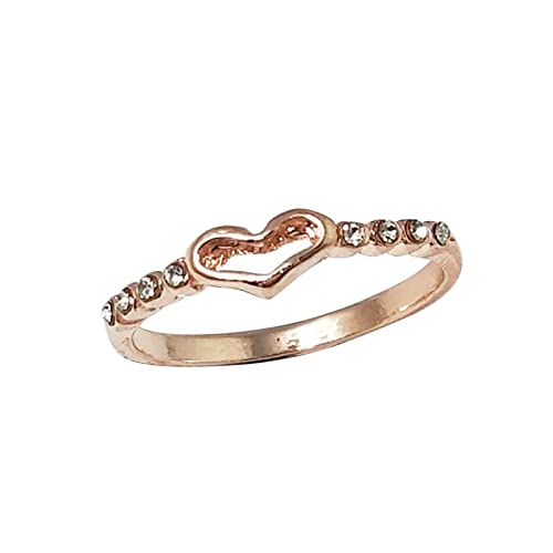 Ring, Roségold, filigranes Design, Diamant, modischer Ring, Licht, hochwertiger Ring, Kunstharz, Blumen-Ring, rose gold, 36 von Yinguo