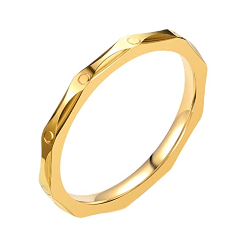 Ring Ehering Verstellbarer Ring Goldton Frauen Mädchen Liebhaber Geschenke Jugendringe für Mädchen, gold, A von Yinguo