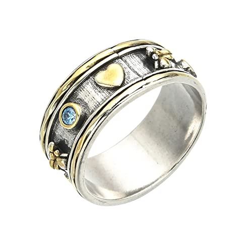 Ring Intarsien Ring Diamant Schmuck Frauen Persönlichkeit Verlobung Mode Damen Ring Ring Ringe Ringe Ringe für Frauen Trendy Non, Schwarz , 32 von Yinguo