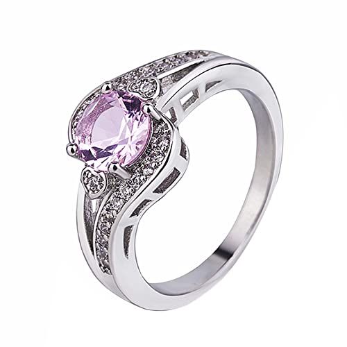 Ring Jewelry Vergoldete Farbe Liebesring Einfacher runder Stein Ring Rose Ringe für Teenager Mädchen, B, Einheitsgröße von Yinguo