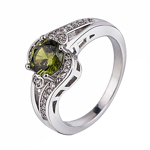 Ring Jewelry Vergoldete Farbe Liebesring Einfacher runder Stein Ring Rose Ringe für Teenager Mädchen, I, Einheitsgröße von Yinguo