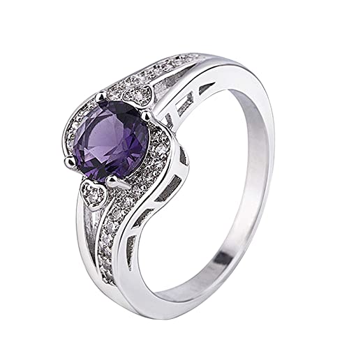 Ring Jewelry Vergoldete Farbe Liebesring Einfacher runder Stein Ring Rose Ringe für Teenager Mädchen, P, Einheitsgröße von Yinguo