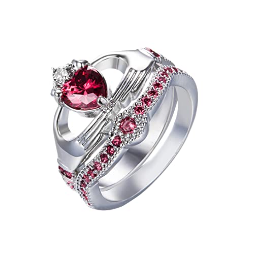 Ring-Set für Verlobungsringe / Hochzeitsringe / Weihnachtsringe, Weiß, rot, 9 von Yinguo