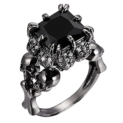 Ring Verstellbare Geschenkringe Herren Damen und Ringe Persönlichkeit Ring Mode Kreative Ringe, Schwarz , 9 von Yinguo