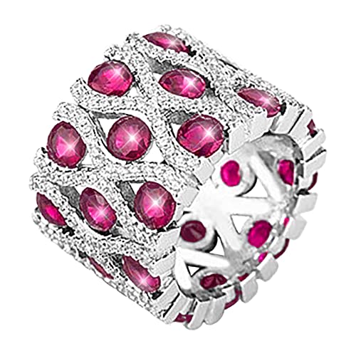 Ringe Größe 9 Liebesringe Ringe für Frauen Gold Stapelbar Männer und für Frauen Ringe Plattierte Ringe Packung Ringe, hot pink, 9 von Yinguo