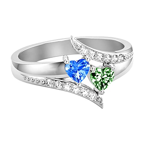 Ringe für Mädchen 10-12 Kupfer Damen Ring Geburtstag Stein Name Valentinstag Geschenk Verlobungsring, e, Einheitsgröße von Yinguo