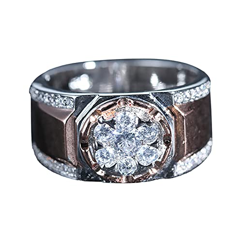 Ringe für Teenager-Mädchen, Größe 6, modische Atmosphäre, überzogen, zweifarbiger Ring für Herren, beliebter Diamant, Ehering, a, G von Yinguo