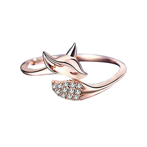 Rose Ring Micro Damen Tier Diamant Tier Niedlich Gold Ring Ringe Und, B, Einheitsgröße von Yinguo