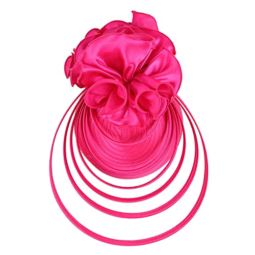 Schweißbeutel Teeparty Fascinator Kentuckys Derbys Hut Fascinator Pillbox Hut Stirnband für Cocktail (Pink #1, Einheitsgröße) von Yinguo