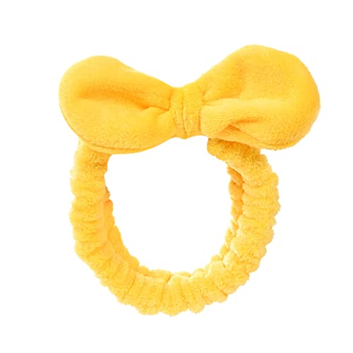 Stirnband für Damen, Frauen, Damen, elastisches Stirnband, Schleife, niedlicher Kopfschmuck, Haarschmuck (gelb, Einheitsgröße) von Yinguo