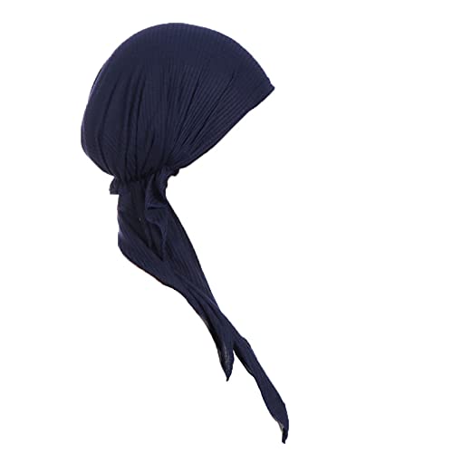 Turban Hut Turban Muslimische Kopfkappe Solide Damen Kappe Kopfbedeckung Baseball Caps Coole Herren Hüte (Navy-f, Einheitsgröße) von Yinguo