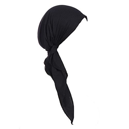 Turban Hut Turban Muslimische Kopfkappe Solide Damen Kappe Kopfbedeckung Baseball Caps Coole Herren Hüte (Schwarz-F, Einheitsgröße) von Yinguo