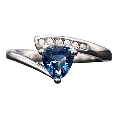 Twisted Arm Micro Intarsien Tinte Blau Zirkon Ring Licht Luxus Stil Damen Ring Abstrakt Ring, a, Einheitsgröße von Yinguo