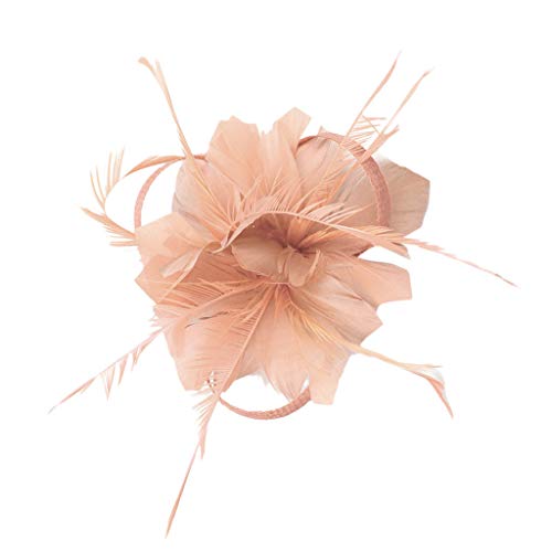 Wear So Many Stirnbänder, Blumen-Stirnband, Hut für Cocktailball, Hochzeit, Fascinatoren, Damen-Stirnband (Orange-D, Einheitsgröße) von Yinguo