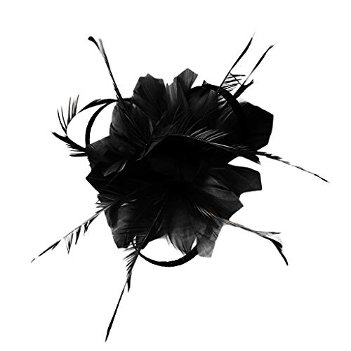 Wear So Many Stirnbänder, Blumen-Stirnband, Hut für Cocktailball, Hochzeit, Fascinatoren, Damen-Stirnband (Schwarz-D, Einheitsgröße) von Yinguo