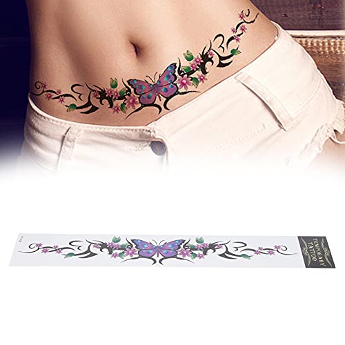 Frauen Bauch Tattoo Aufkleber, Wasserdichte Taille Temporäre Tattoos Aufkleber, Blumenmuster Lange Tattoo Aufkleber, Taille Tattoo Aufkleber für Frauen(YT-08) von Yinhing