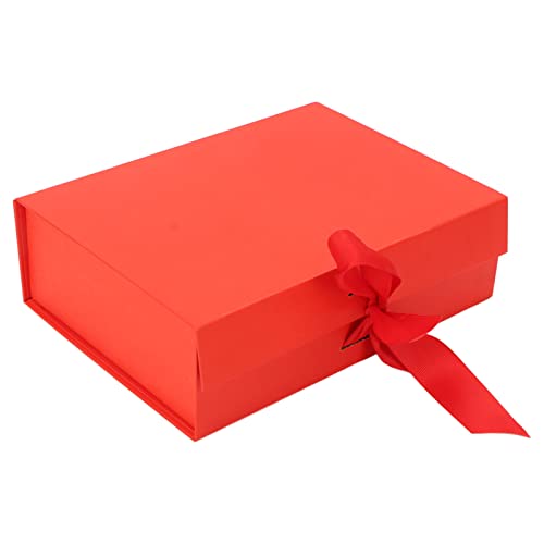 Geschenkboxen, Geschenkverpackungsboxen mit Deckel und Schleife, Große Geschenkbox Zum Aufklappen, Farbige Box Zum Aufbewahren von Schmuck, Kerzen, Parfüm, Weihnachten (Rot) von Yinhing