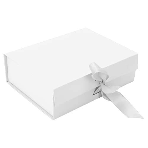 Geschenkboxen, Geschenkverpackungsboxen mit Deckel und Schleife, Große Geschenkbox Zum Aufklappen, Farbige Box Zum Aufbewahren von Schmuck, Kerzen, Parfüm, Weihnachten (Weiß) von Yinhing
