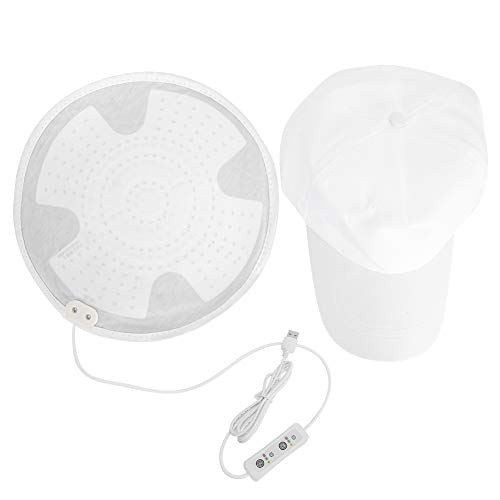 Haarwuchs Hut, 94 Stück Lamp Beads Haarwuchs Hut Öl Kontrolle Haarausfall Behandlungstherapie Instrument Weißer Hut für Männer und Frauen von Yinhing