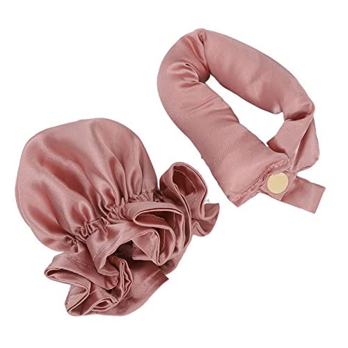 Hitzeloser Lockenwickler, Damen Hitzeloser Lockenwickler Stirnband Tragbares Satin-Schlaf-in-Haar-Locken-Stirnband Staubiges Rosa von Yinhing