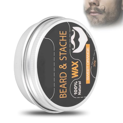 Schnurrbart Balsam,30g Herren Bart Schnurrbart Pflege,Bart Styling Wachs für Männer Macht das Barthaar Erweicht Starker Halt Bartwachs,Bart Feuchtigkeitsspendend(#1) von Yinhing