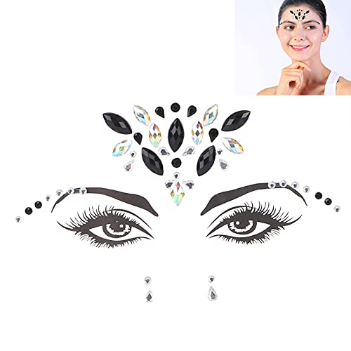 Temporäre Glänzende Glitzer-Gesichts-Strass-Aufkleber Dekorationen für Augen Gesicht Körper, Make-up-Edelsteine ​​Glitzer-Aufkleber Selbstklebende Juwelen-Aufkleber Festival-Hochzeit von Yinhing