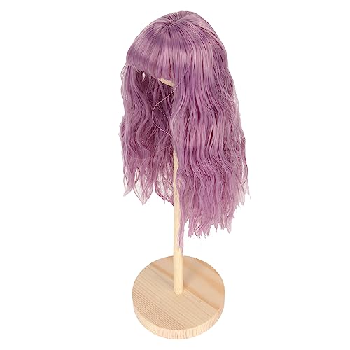 Yinhing Puppenperücke, Puppenhaar Künstlicher Hochtemperatur Seide Langes Lockiges Puppenhaar 1/6 BJD Puppenperücken Rerooting -Werkzeug für für 1/6 15,5-17 Cm Kopfumfang (PURPLE) von Yinhing