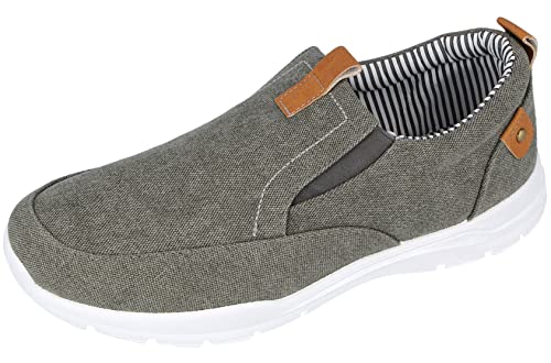 Herren-Sneaker-Schuhe, klassisch, Segeltuch, Größe 39-47, grau, 44 EU von Yinka Shoes
