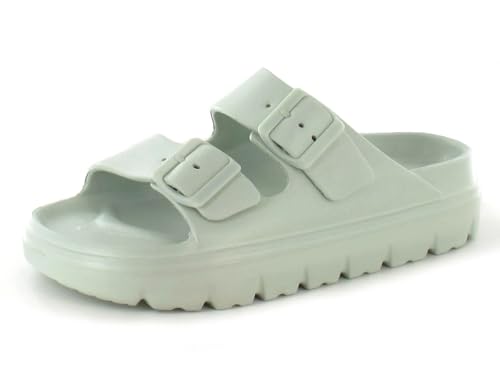 Yinka Shoes Damen EVA-Sandalen mit doppelter Schnalle, Mint Flatform, 38 EU von Yinka Shoes