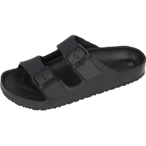 Yinka Shoes Herren-Sandalen aus EVA-Kunststoff mit doppelter Schnalle, Schwarz , 42 1/3 EU von Yinka Shoes